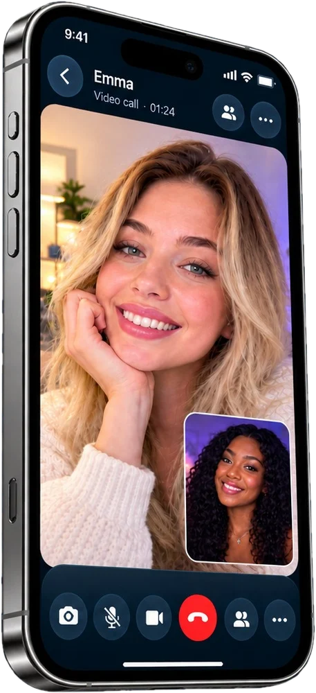 A one-to-one video call in Hello World.
